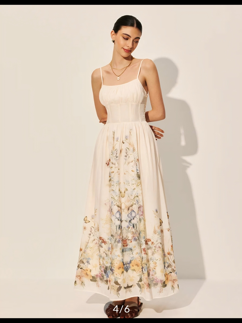 Square Neck Floral Print Dress
